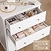 HOUSUIT White Dresser, 4 Drawer Dressers Chest of Drawers, Modern Tall Dresser, Wood Drawer Chest Storage Cabinet for Living Room, Hallway, Entryway, Home Office, Ivory White