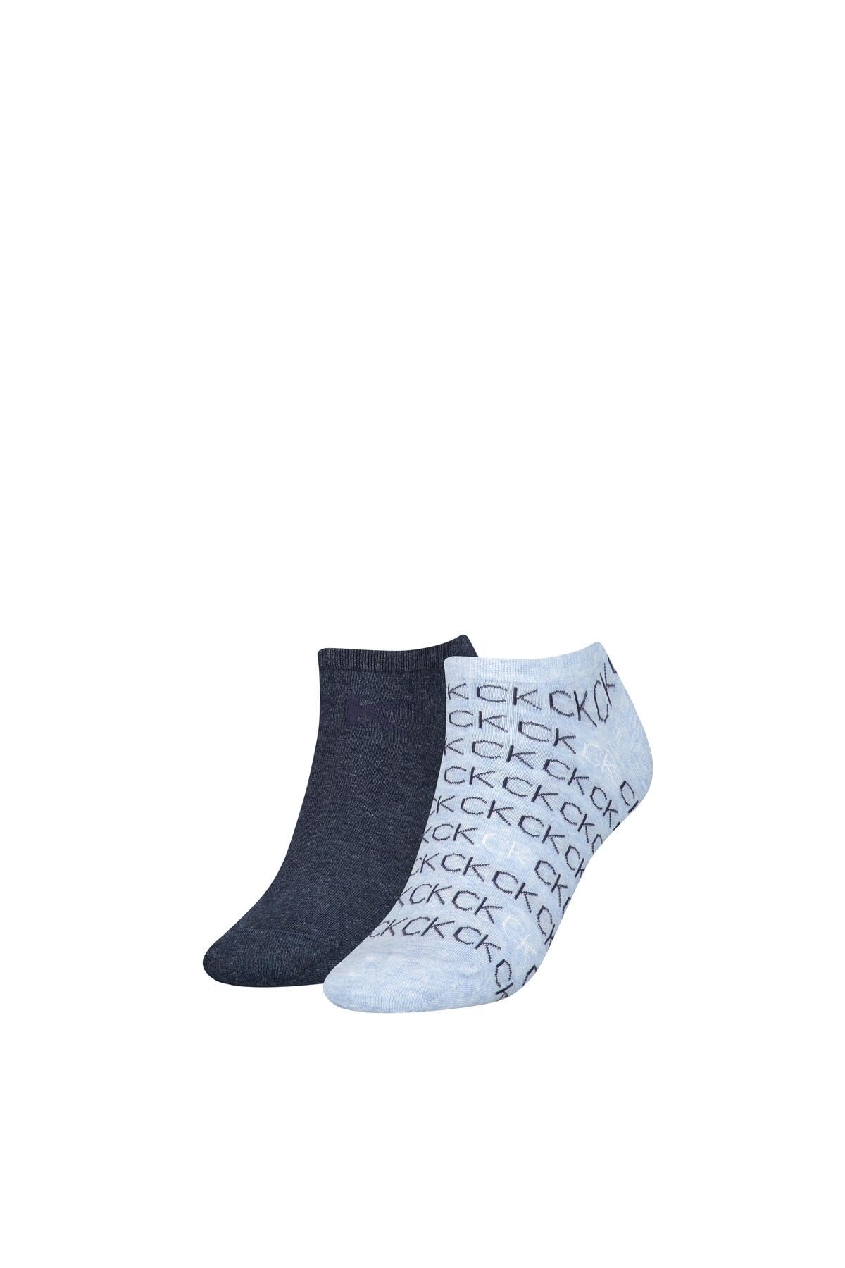 Calvin Klein Calcetines para mujer All Over Logo (2 unidades), Blanco, Talla única