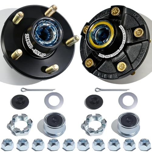 OZISENS 2 Sets Pre-Iubricated Trailer Hub Kits 5 on 4.5''