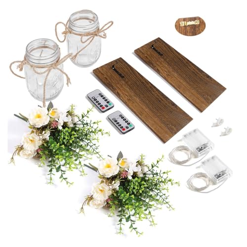 Apliques de Pared Tarro de Masón LED regulables estilo rústico pack de 2 color marrón 3