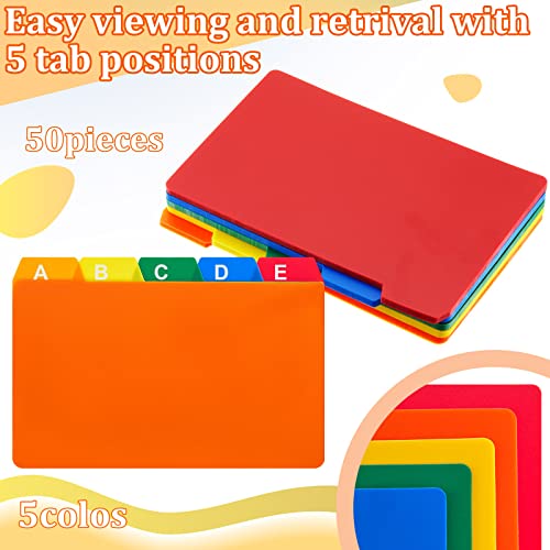 50 Pieces Index Card Guide Set Alphabet Sticker Index Card Dividers Self Adhesive Number Stickers Index Card Dividers With Tabs For Office Business Classroom Products (Assorted Color, 5 X 8 Inch) #TOP2