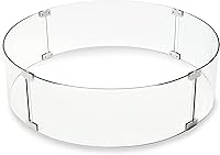 Vista 1 de Protector de viento de vidrio templado redondo para fogata de 28 pulgadas para uso al aire libre de barbacoa