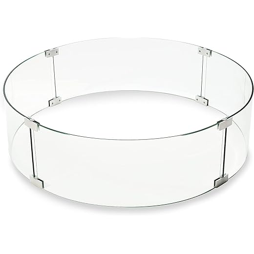 28" Round Fire Pit Wind Guard Tempered Glass Thickness Clear Wind Guard Durable Strong Glass Wind Guard for Barbecue Outdoor Use