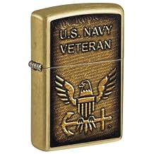 Zippo United States Navy Street Brass Pocket Lighter