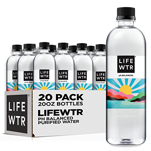 LIFEWTR Premium Purified Water pH Balanced with Electrolytes, 20 Fl Oz (Pack of 20)