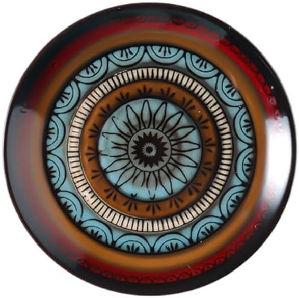 Dinner Plates Hand-painted Western Food Plate Ceramic Dinnerware Plate Steak Dinner Plate Household Vegetable Plate(8inch)