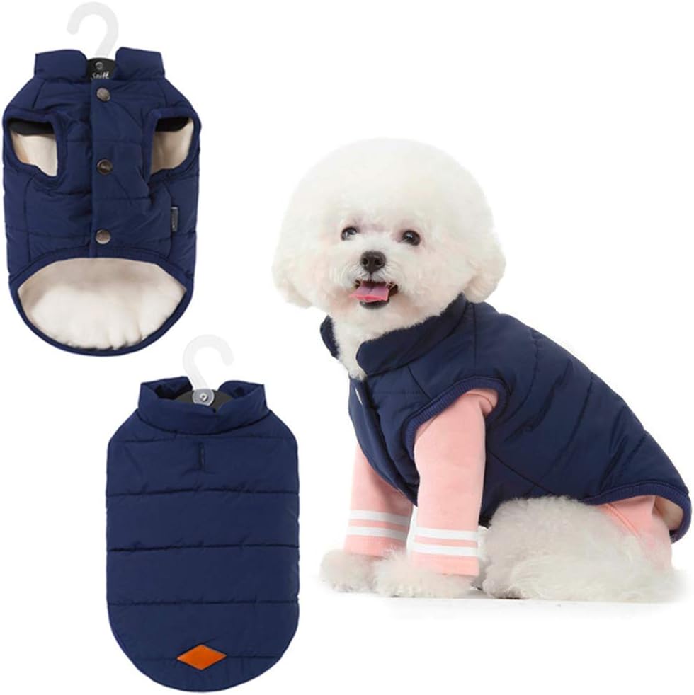meioro Dog Coat Vest for Small Medium Dogs Warm Cotton Puppy Jacket with Leash Hole, Windproof Winter Dog Outfits Apparel Pet Clothes for Indoor and Outdoor Use (Pink, X-Small) : Everything Else