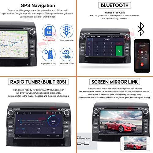 ZWNAV 7 inch Andriod 9.0 2 Din Car Stereo Sat Nav Bluetooth GPS-navigatie voor Fiat Ducato voor Citroen Jumper voor… - Image 8