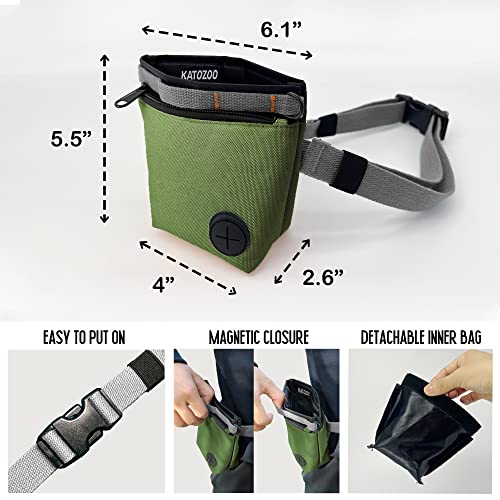 KATOZOO Bolsa de petiscos para cães com clicker de treinamento de animais de estimação, kit de bolsa