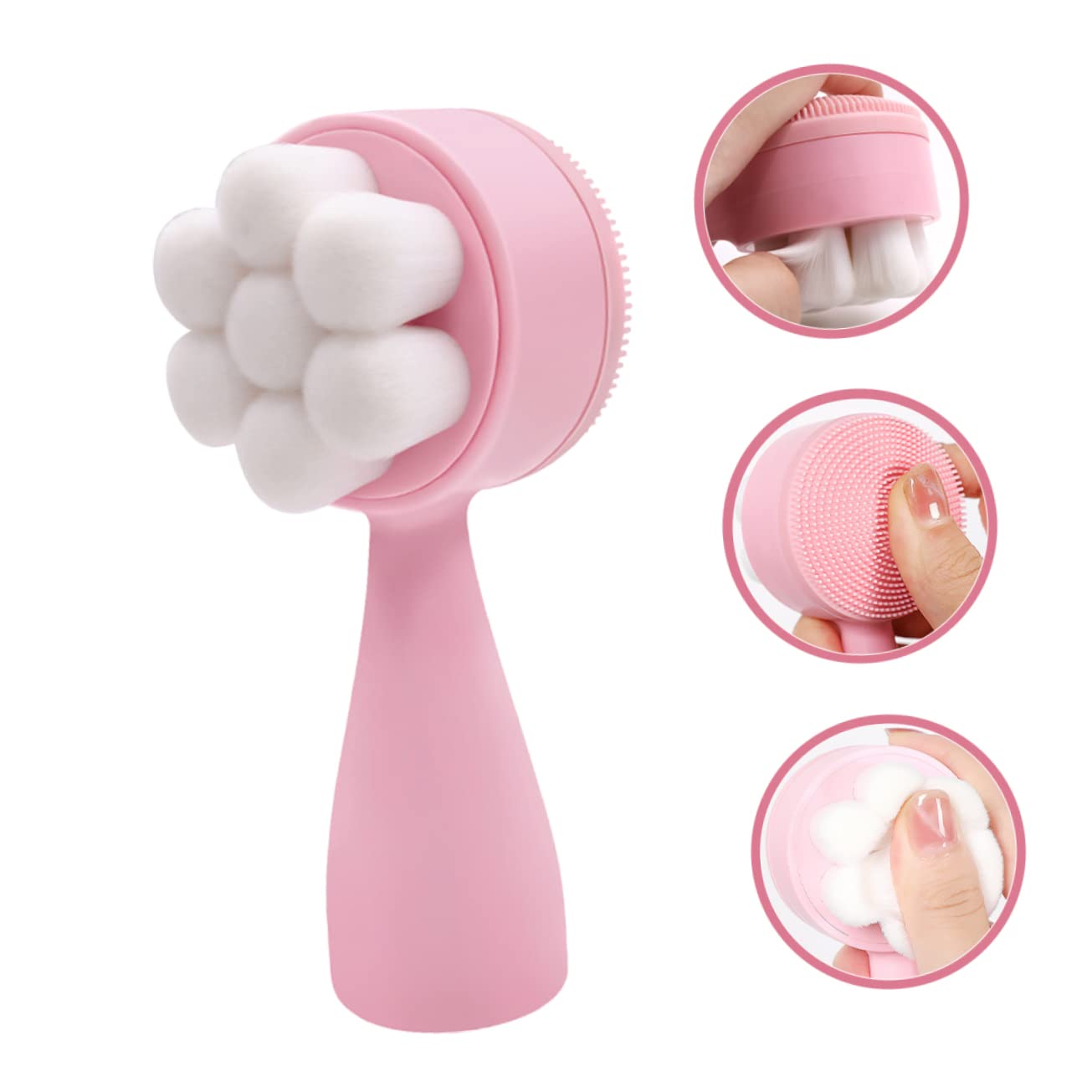 Didiseaon 3D Double-Sided Facial Cleansing Brush Safe Soft Silicon Face Scrubber Exfoliator for Women Men