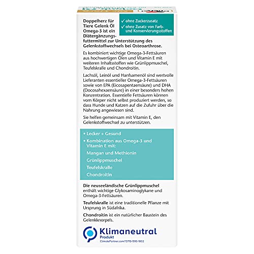 Doppelherz Gelenk Öl für Katzen und Hunde – Zur Unterstützung des Gelenkstoffwechsels bei Osteoarthrose – 250ml - Image 4