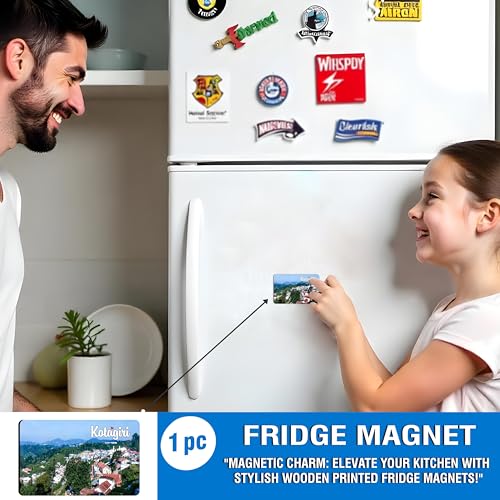 Image of Elegant Fridge Magnet with Themes |Rectangular Size Refrigerator Magnet with Magnetic Rubber Back | Pack of 1, 8.6cm X 5.4cm (Kotagiri)