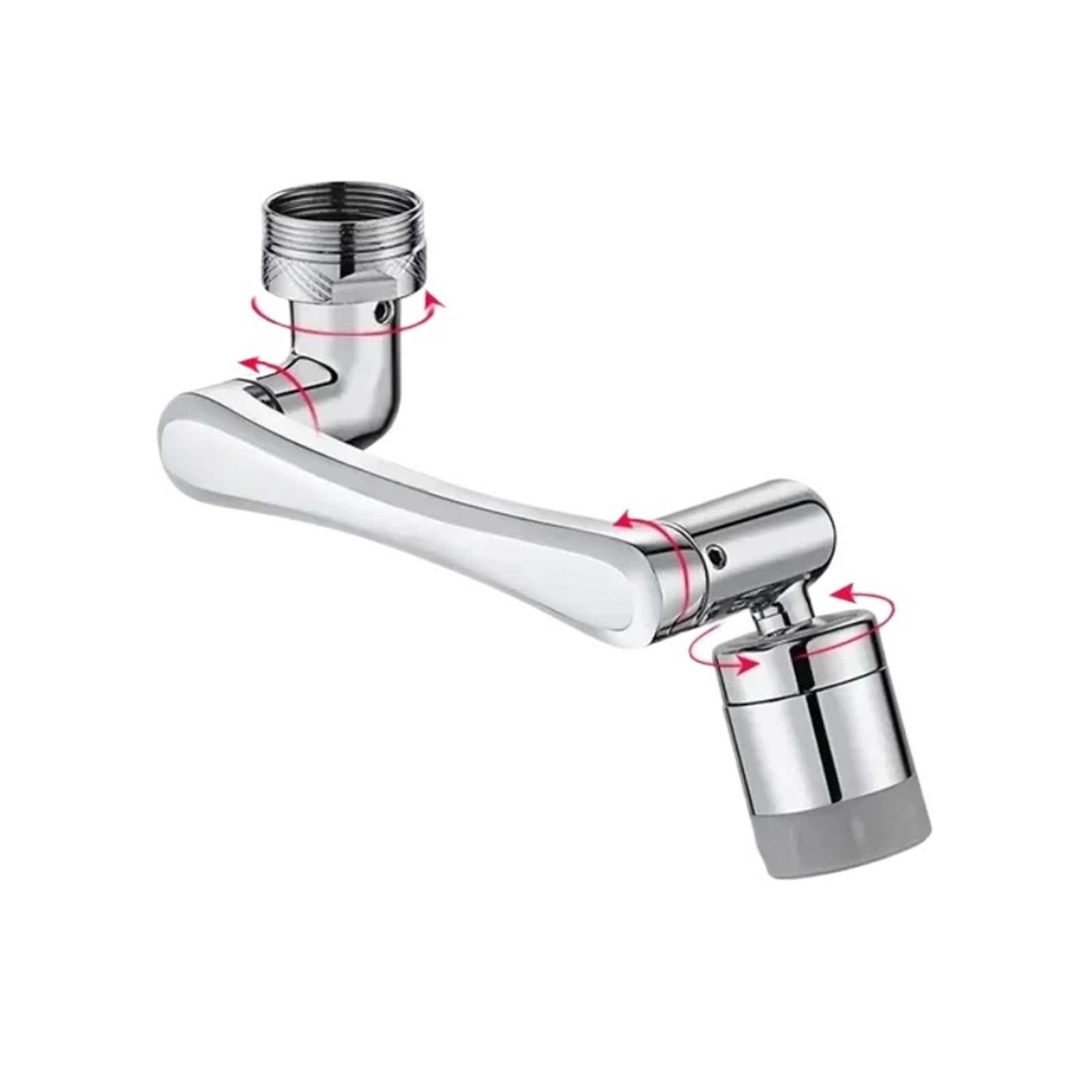 Multifunctional Rotatable Extension Faucet Aerator 1080 Degree Swivel Robotic Arm Water Filter Sink Tap Bubbler Fit(Double Single Mode)