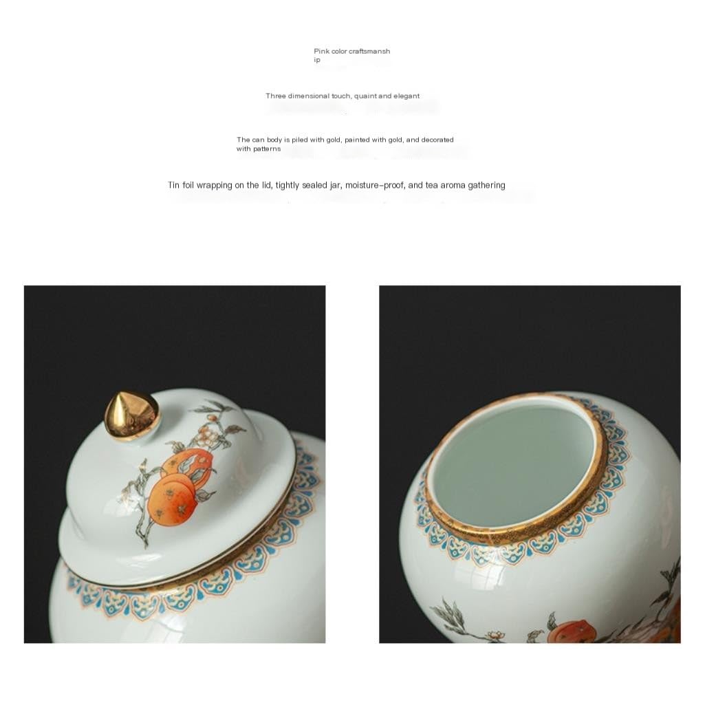 Ceramiczny pojemnik na herbatę, ceramiczny słoik do przechowywania herbaty, chiński styl retro, duży, szczelny słoik, domowy, kuchenny, zestaw do przechowywania herbaty, podwójny słoik, zestaw pudeł