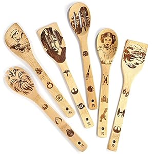 Riveira Star War Gifts Home Decor Wooden Spoons For Cooking Utensils Set 6-piece Starwars Gifts Kitchen Utensils…