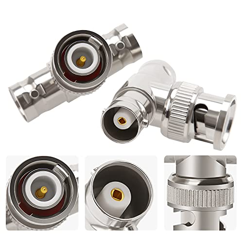KUOQIY 8 PCS 3-Way BNC Male to Dual Female Adapter, T-Type BNC RF Coaxial Connector for Coaxial Cable CCTV, Antenna - Image 3