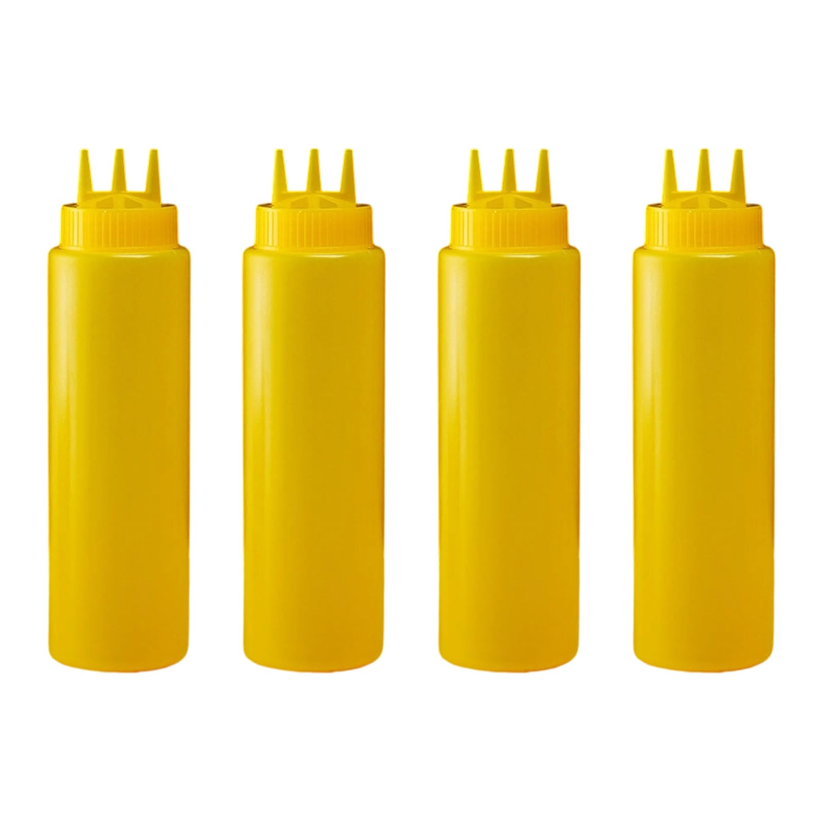jiingekk Capacity 3 Hole Squeeze Bottles Permanent Condiment Dispenser for Home Restaurants Easy Control Squeezing Trilateral Nozzle Sauce Squeeze Container