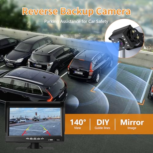 Back Up Camera Systems with Night Vision & Wide-Angle – Waterproof Reverse Camera for Trucks, RVs & Trailers (12V-24V) by TULAKEEY - Used condition - Image 8