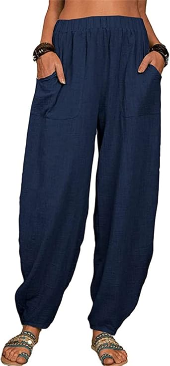 Linen Pants Women Summer Flowy Palazzo High Waist Lounge Pant Wide Leg Casual Beach Travel Vacation Trousers 2026