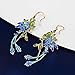 JadeAngel Gold Plated Stering Silver Drop Earrings with Cloisonne Enamel Phoenix Style Fashion Jewelry (Blue)