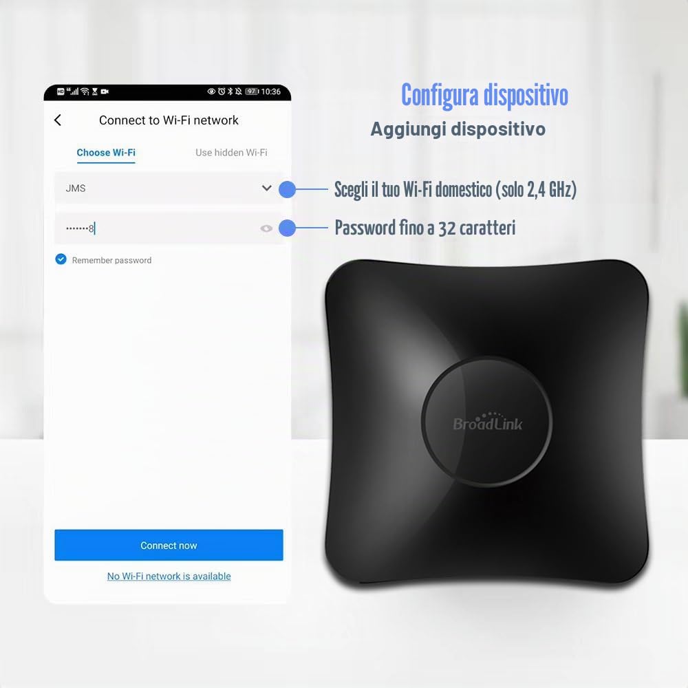 BroadLink RM4 pro - Telecomando universale IR e RF 433MHz, apprendimento codici, TV, AC, motori per tende, supporta Alexa