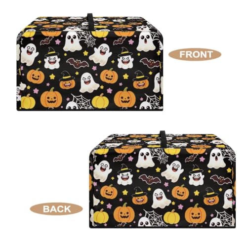 Image of Microwave Oven Dust Cover Decorative Air Fryer Toaster Oven Cover for Indoor Kitchen Halloween Decor, S, Cartoon Ghost Pumpkin Spider-Web Print