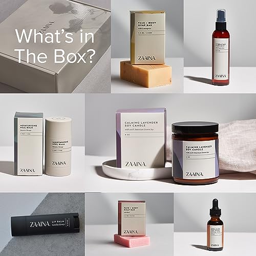 Spa Gift Set for Her, Self Care Package for Women with Lavender Candle, Relaxing Handmade Spa Gift Basket, Spa Box with All Natural Bath Body Kit, Birthday Gifts for Women by ZAAINA - Thumbnail 3