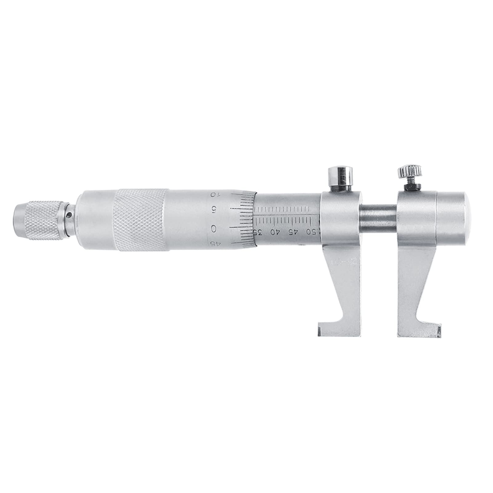 Herramienta de medición de alta precisión de acero inoxidable para micrómetro, instrumento de medición del diámetro interior de la cabeza de aleación con trinquete y dispositivo de (25-50MM)