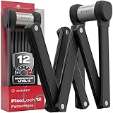 IMPACT® Fahrradschloss Hohe Sicherheit 100 cm - Faltbares Faltschloss Fahrrad mit Gummibeschichtung & Halterung, stabiles Bike Lock - Bicycle Lock für E-Bike & City