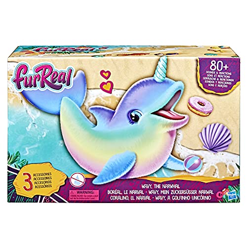 Fur Real Friends, Boréal, Le Narval, Peluche Animatronique Interactive, Animal Électronique, Plus de 80 Sons Et Réactions, Dès 4 Ans F26045S1 Multicolore Exclusivité sur Amazon