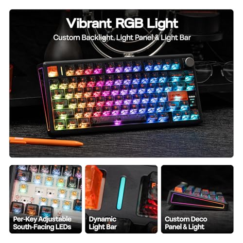 EPOMAKER TH80 V2 Pro Clavier Mécanique sans Fil, Écran&Molette, 10000mAh – vue 4