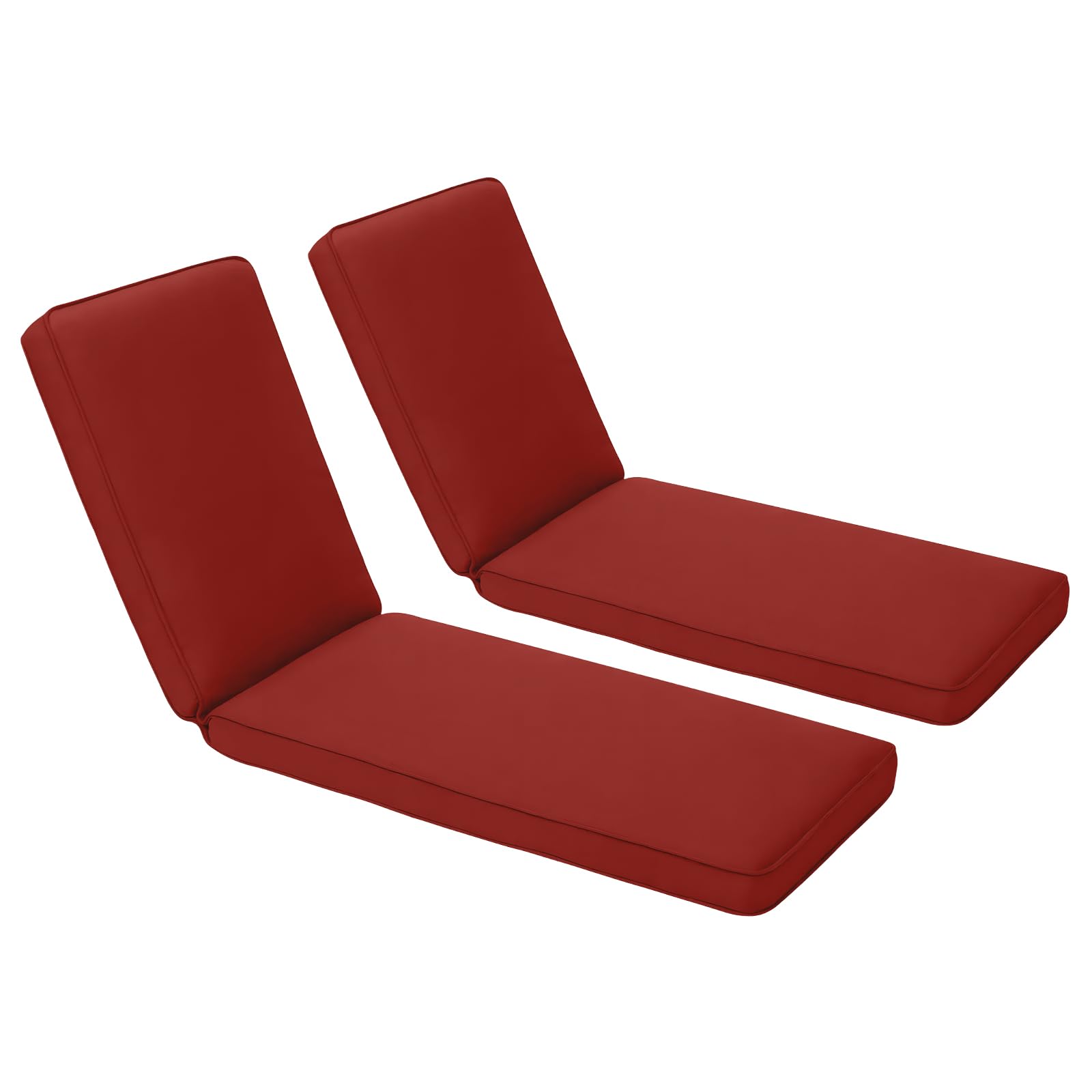 BPS Outdoor Lounger Cushion 72''L x 22''W x 3.5”H Patio Furniture Chair Seat Cushion Olefin Fabric Slipcover Sponge Foam, Set of 2