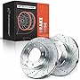 A-Premium Front Drilled and Slotted Disc Brake Rotors Set Compatible with Dodge Ram 2500 3500 2009-2010 Ram 2500 3500 2011-2021 Replace # S-53057, S53057 2-PC Set