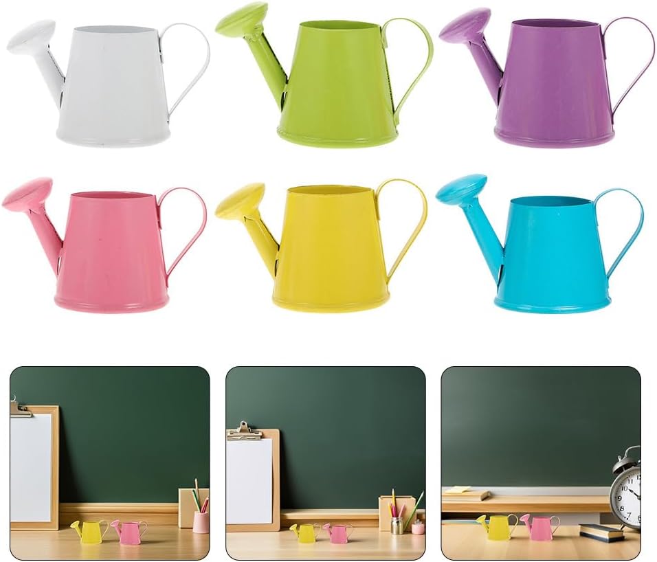 Kisangel Mini Watering can for Indoor Plants 3.34 Inch Handheld Tiny Watering Pots Decorative Water can for House Plant Watering and Miniature Garden Photo Props