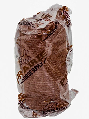 Image of Vet Wrap Tape (Brown) (2 Pack) (4 Inch x 15 feet) Self Adhesive Adherent Adhering Cohesive Flex Self Stick Bandage Grip Roll Dog Cat Pet Horse