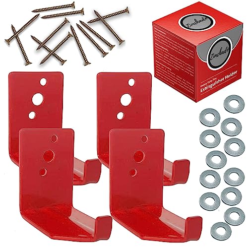 Fire Extinguisher Mount , Pack Of 4 Universal Fire Extinguisher Bracket Compatible With Refillable, Water, Dry Powder Or Co2 Fire Extinguishers - Suitable For 10-40Lbs Fire Extinguishers #TOP5