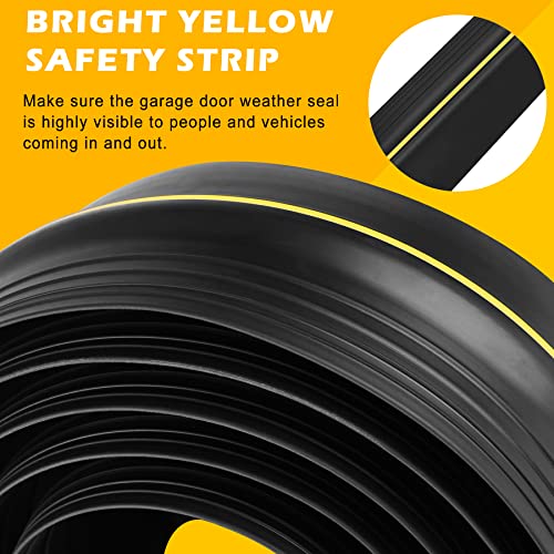 10Ft Universal Garage Door Bottom Threshold Seal Strip With 10Oz Building Sealant, Weatherproof Rubber Diy Weather Stripping Replacement - Black #TOP4