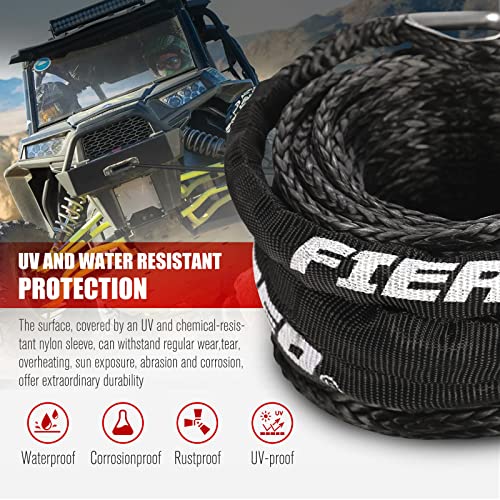 Ieryred 3/16” Winch Rope Cable,50 Ft 8500 Lbs Atv/Utv Synthetic Winch Rope, Winch Line Replacement With Protective Sleeve Suits For 3000 To 6000Lbs Winch, Orange/Black/Grey Available #TOP2