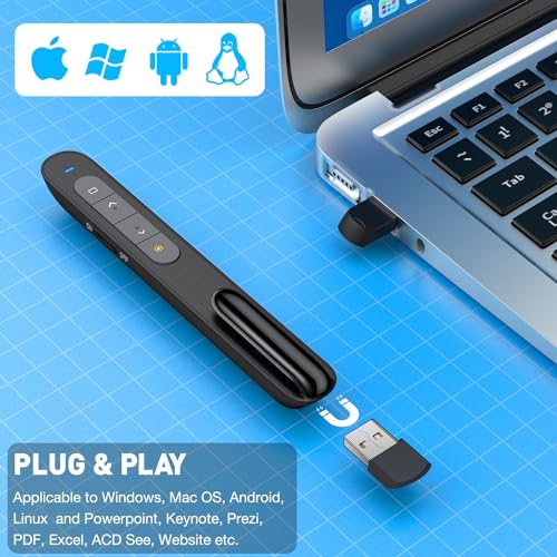 dinofire presentation clicker with case wireless presenter remote powerpoint clicker storage proective bag