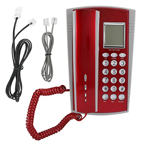 Téléphone fixe rouge à cordon rétractable pour bureau et maison chic