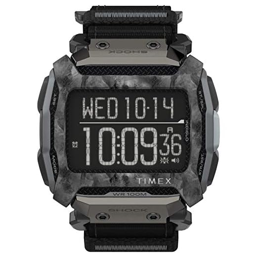Timex Command Shock Digital CAT 54mm Watch – Black & Gray with Fast Wrap Strap