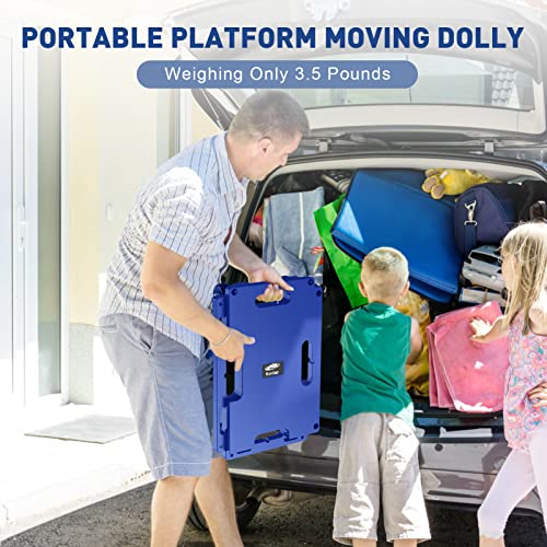 Ronlap Furniture Dolly For Moving, Interlocking Moving Dollys With Wheels, Small Flat Dolly Cart With 2 Ropes, Furniture Roller Movers With 4 Wheels Heavy Duty, 440 Lbs Capacity, 1 Pack, Blue #TOP4