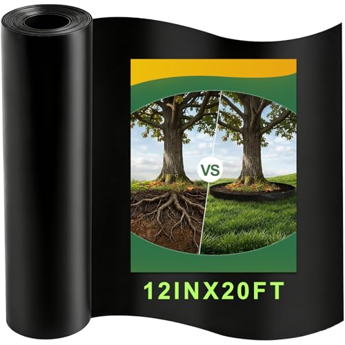 Convivium Tree Root Barrier 12in x 20ft x 60mil Heavy-Duty Recycled HDPE Root Blocker Roll Bamboo Barrier for Landscaping Lawn & Garden Edging Sidewalk & Foundation Protection