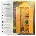 tectake® Holz Gartenschrank, Outdoor Schrank wetterfest, 80,5 x 60 x 213,5 cm, Geräteschrank mit 2 Regal Böden, Terrassenschrank, Balkonschrank, Gerätehaus, Garten Möbel