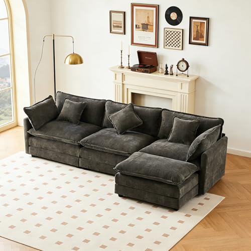 Wyibwy sofá Moderno 3 plazas con reposapiés,sof