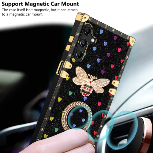 Jakpak Cartoon Case For Samsung Galaxy A14 Case With Kickstand Case For Girls Women Soft Tpu Luxury Cover With Lanyard Shockproof Protective Heavy Duty Case Compatible With Samsung Galaxy A14 5G Black #TOP5