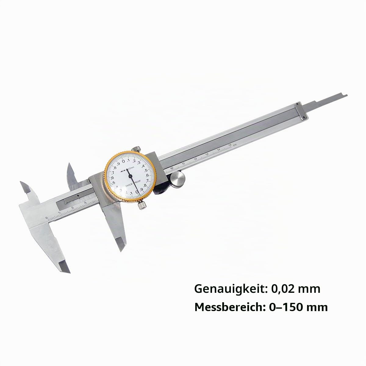 Wisamic 0-150 mm Uhrenmessschieber Dial Caliper Ablesung 0,02 mm