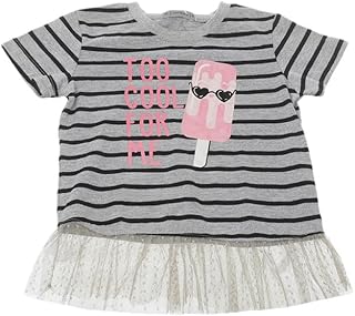 بيبو تي شيرت مطبوع باكمام قصيرة مع كورنيش للبنات