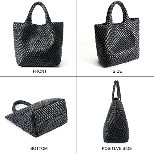 Woven Bag For Women, Vegan Leather Tote Bag Large Summer Beach Travel Handbag And Purse Retro Handmade Shoulder Bag #TOP5