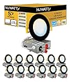 NUWATT 12 Pack, 4 Inch Recessed Lighting LED, Selectable CCT 2700K/3000K/3500K/4000K/5000K, 630LM, 9W, IC Rated, Dimmable, Canless Lights with Junction Box, ETL and Energy Star Certified, Black Trim